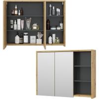 Armario con Espejo para baño , Antracita/Blanco, 100 x 75 cm - details 14