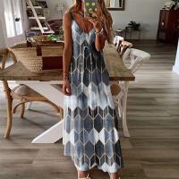 Vestido largo informal de verano para mujer, traje sin mangas con estampado a la moda - details 5