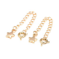 Cadenas de latón de Color dorado de 18K con extremo de gota, cadenas extensibles con cierres redondos de resorte, suministros de joyería Diy de alta calidad para mujer - details 26