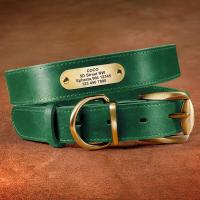 Juego auténtico perros, collares personalizados de cuero genuino mascotas, correas personalizadas para perros pequeños, medianos - details 11