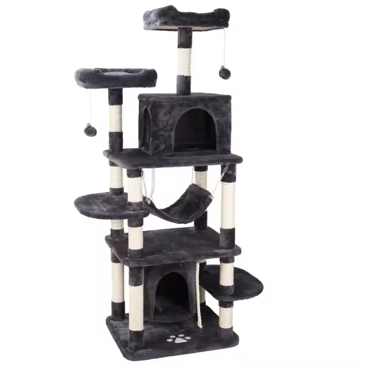 Árbol de varios niveles para gatos grandes, torre de escalada, casa de juegos para mascotas, 170cm - 1