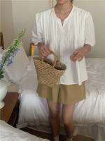 Blusa de verano para mujer, camisa de primavera, blusa para mujer, Blusas largas de gasa, informales, elegantes, Vintage, de manga larga, holgada de gran tamaño, blanca - details 39