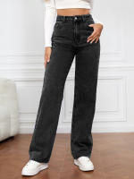Pantalones vaqueros elásticos lavados para mujer, jeans de pierna recta, moda - details 17