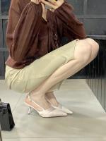 Zapatos de tacón alto plateados puntiagudos para mujer stiletto back zapatos individuales vacíos nuevos con falda bolsa cabeza sandalias zapatos de mujer - details 30