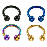Piercing Circular de acero inoxidable para el cuerpo, anillo quirúrgico de 2 piezas x 4 colores, para la nariz, labio, BCR, Tragus - details 3