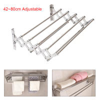 Perchero de Secado de Ropa de Acero Inoxidable Plegable 5 Barras Retráctiles para Lavandería/Baño - details 2
