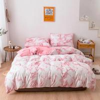 Juego de cama doble con estampado de mármol, funda nórdica cepillada, suave, doble, sin sábanas - details 15