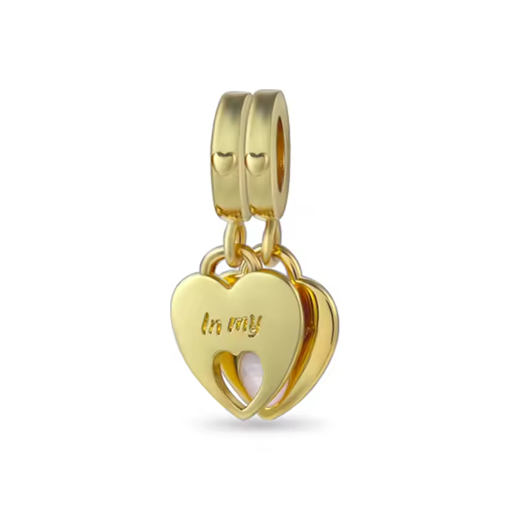 Cuentas colgantes de corazón de doble amor para el día de la madre de Plata de Ley 925, compatibles con pulsera Original Pandora, abalorios, regalo de joyería para mujer - 1
