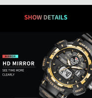 Reloj de pulsera deportivo para hombre Smael resistente al agua con función de alarma y fecha multifunción cuarzo dualtime - details 6