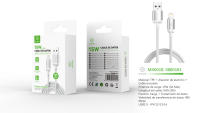 Cable de datos USB a Lightning de 15W para IPX12 13 14 3A Cable de carga rápida Cable de datos para teléfono móvil Cables de carga trenzados de poliéster de 16 hilos Cable 1M 2M 3M - details 3