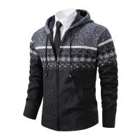 Chaqueta cálida de otoño e invierno para hombre, cárdigan de punto con capucha y chaqueta de algodón polar - details 2