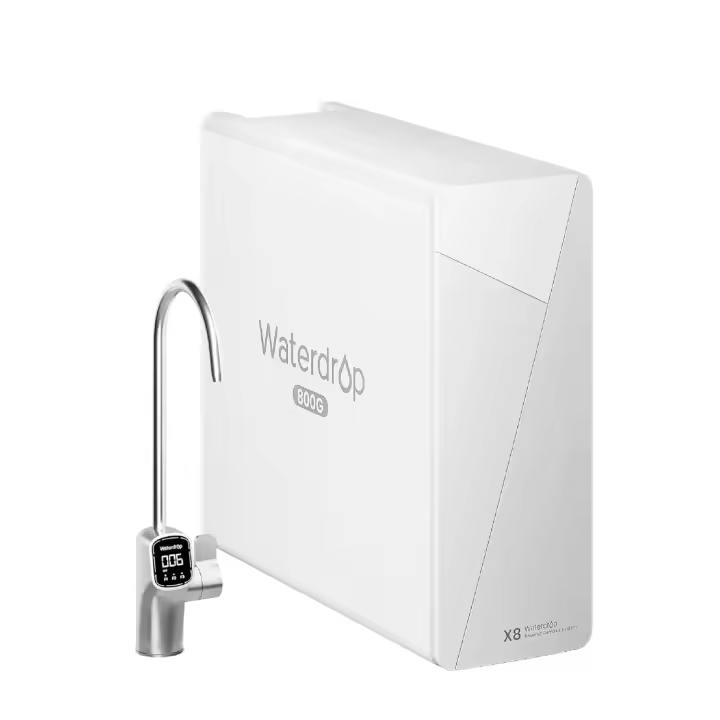 Sistema de ósmosis inversa Waterdrop X8, certificado NSF/ANSI 58 y 372, filtro de agua de ósmosis inversa sin tanque de 800 GPD, 9 etapas, 2:1 puro a drenaje - 1