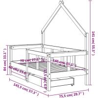 Estructura de Cama Infantil con cajones Madera de Pino 80x160cm - details 107