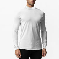 Tops de compresión de cuello alto de manga larga para otoño, camisetas ajustadas de secado rápido para culturismo y Fitness - details 4