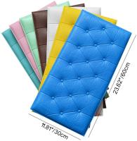 3D Leather Cladded Decor Wall Panel, Shockproof Peel and Stick Wall Sticker Soft Cushion for TV Walls, Children's Bedroom - details 5