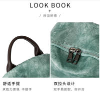 Mochila informal vintage de cuero PU para mujer, morral pequeño de viaje a la moda, color verde y negro - details 25