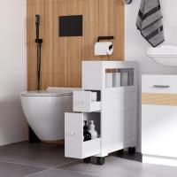 Ruedas Estrecho 2 Cajones y Estante Almacenamiento Carga 20 kg 16x52x71,5 cm Blanco - details 7