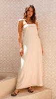Vestido largo de satén de Color liso para mujer - details 15
