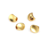 20 piezas, 4,5 MM, 6MM, 18K, Color dorado mate, latón, pulseras trenzadas lisas, cuentas espaciadoras, accesorios de joyería - details 4