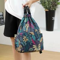 Mochila de moda para mujer, mochila de viaje informal de gran capacidad, ligera, estampada, con cordón y bolsillo - details 2
