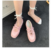 Zapatos de ballet de velcro con correa Estilo casual para mujeres Novedad en zapatos amarillos de satén 2025 - details 10