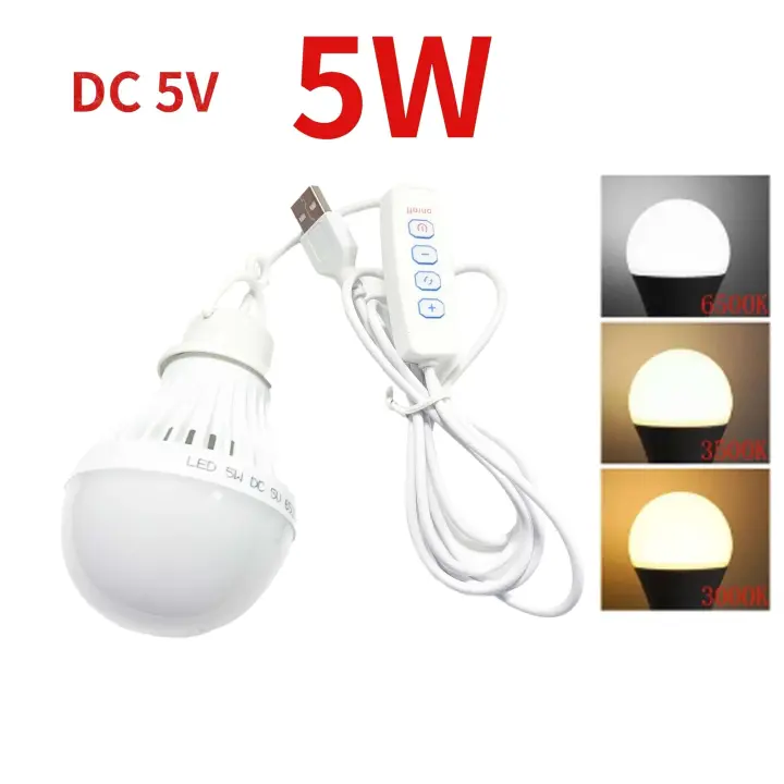 Luz de Camping LED Regulable 5W/7W Bombilla de Emergencia USB para Barbacoa, Pesca, Reparaciones al Aire Libre Halógenos, Iluminación y Decoración - 1