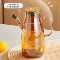 Botella de aceite de cocina de gran capacidad, vertedor sin goteo a prueba de fugas, dispensador de aceite de oliva, Base de goma recargable, recipiente para vinagrera de aceite de vidrio - details 21