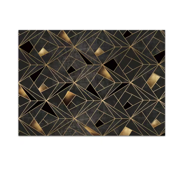 Papel Tapiz moderno personalizado de vinilo Negro y Dorado con geometría, Panel de Decoración para el Hogar, Diseño Abstracto para Sala de Estar, Murales de Renovación de Muebles de Interior - 1