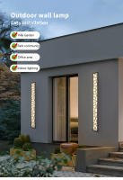 Luz LED de pared larga impermeable IP65, accesorios de iluminación para porche al aire libre, candelabros de Nido de Pájaro antioxidantes para jardines, terrazas y garaje, color negro - details 0