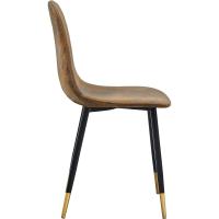 Juego de 4 sillas de comedor con asiento y respaldo suaves, con patas de metal macizo, para salón, dormitorio, cocina o comedor, ante marrón - details 32