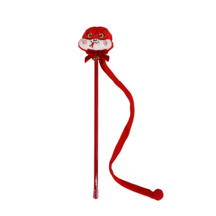Divertidos dibujos animados interactivos gatos Teaser felpa portátil gato Teaser varita mango largo telescópico serpiente borla gato palo entrenamiento - 1