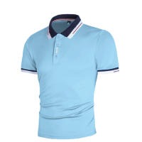 Nueva camiseta de verano con contraste de color patchwork, POLO de manga corta de moda deportiva juvenil para hombre - details 0
