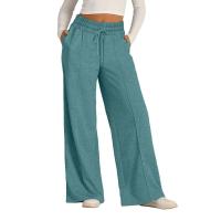 High Waisted Wide Leg Sweatpants Para Mujer Pantalones De Yoga Casuales Jogger De Cintura Baja Estilo Casual Cotton Ankle-Length - details 8