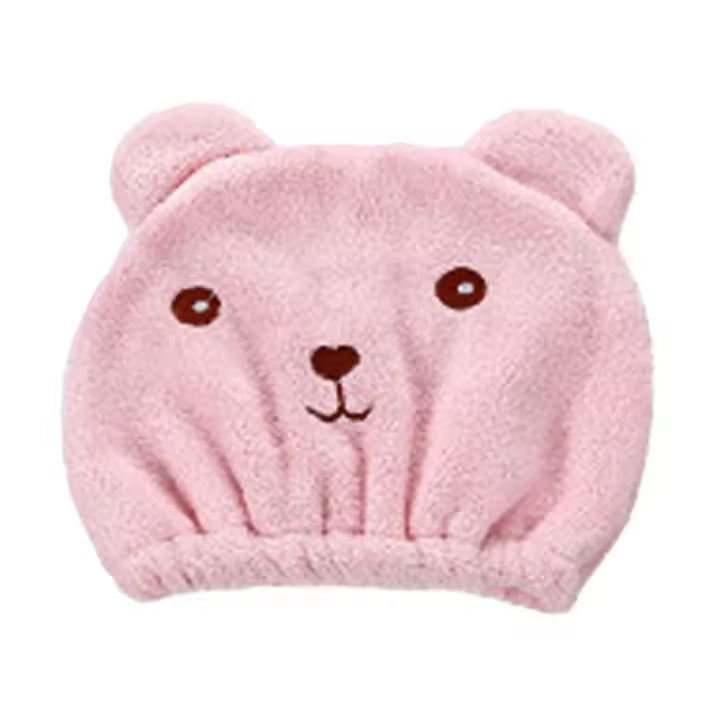Gorro de secado de pelo de oso pequeño encantador, Toalla de microfibra, sombrero de ducha de secado rápido, toallas envueltas, gorro de baño, accesorios de baño - 1
