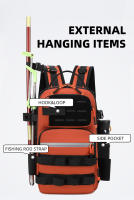 Mochila táctica para señuelos de pesca con soportes para caña, accesorios para cajas de peces grandes, para acampar al aire libre, senderismo, caza, bolso de hombro de viaje - details 6