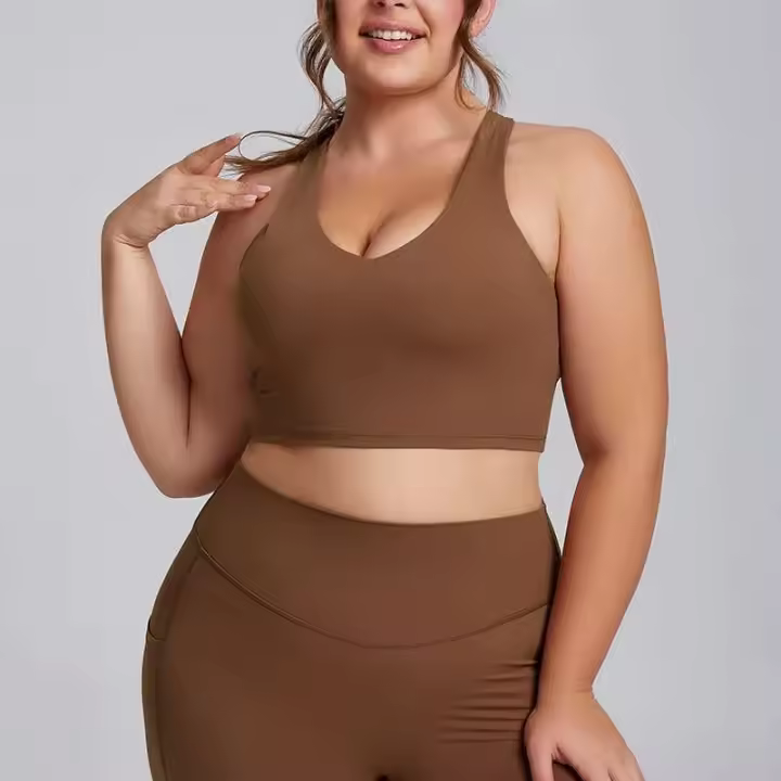 Sujetador deportivo curvo de yoga grande para mujer, body de gimnasio, trío súper elástico, conjunto de ropa deportiva, Oufit, 3XL - 1