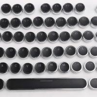 Teclas redondas Retro de 104 teclas, doble lente, máquina de escribir DIY, Teclado mecánico retroiluminado, teclas negras redondas - details 0