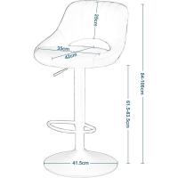 Taburete de Bar con Resaldo Diseño de Juego de 2 Taburete Giratorio 360° Altura Ajustable - details 13