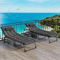 Taburete de Playa Plegable con Almohada 190x68x31cm 4 Posiciones Ajustables Carga de 300lbs - details 30