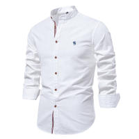 Primavera y verano nuevas camisas de negocios de moda para hombres camisas de manga larga de color sólido de moda japonesa casual de algodón y lino para hombres en hermosos tamaños - details 8