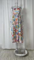 Vestido de Verano de Playa a Alta Cintura con Mangas Largas Cuello Cuadrado, Sin Mangas, Estampado Holiday para Mujeres - details 6