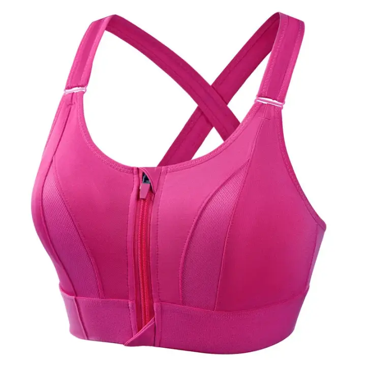 Sujetador deportivo estable con cierre frontal y correa elástica para mujer, a prueba de golpes, para fitness, yoga, top de cintura alta. - 1
