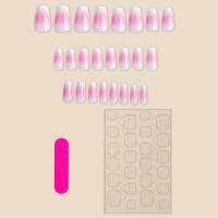 Uñas postizas con diseño degradado rosa, cómodas y que nunca se parten, cómodas, a juego con el vestido de chica caliente - details 1