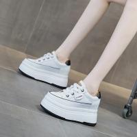 Zapatos de cuero genuino de vaca de 9cm Plataforma de zapatillas para mujer, tacones altos, estables para correr - details 7