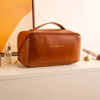 Bolso de cosméticos grande y portátil para mujeres, ideal para maquillaje, viajes, piel y artículos de tocador Organizador de - details 6