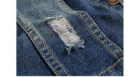 Chalecos de mezclilla para hombre Primavera-Verano Ropa de trabajo de algodón a rayas Jeans - details 8