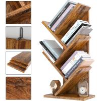 Estantería de árbol, Librería Alta de 6 Niveles Estantería Estrecha de madera con cajones para Sala de Estar, Dormitorio 38×19×112CM Marrón Rústico - details 22
