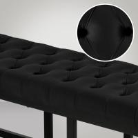 Banqueta En Estilo Velvet con Base Metálica Cuadrada I Banco Decorativo, Color:Verde Claro, Tamaño:150 cm - details 32