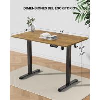 Ajustable en Altura 120x60 cm Oficina Panel Inteligente 4 Memorias Gancho Mochila y Tablero Ensamblado (Marrón Vintage) - details 2