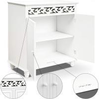 Cómoda Jersey Blanca Mara 76x65x35cm Estilo Clásico 2 Puertas y 1 Estante - details 6